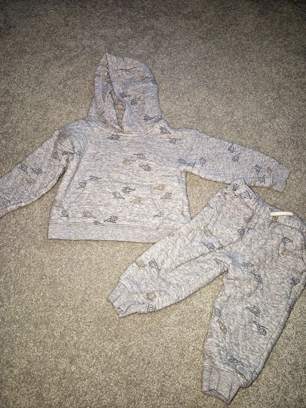 Carter's Toddler Boy 2-Piece Helicopter Quilted Hoodie & Pant Set Helicopter